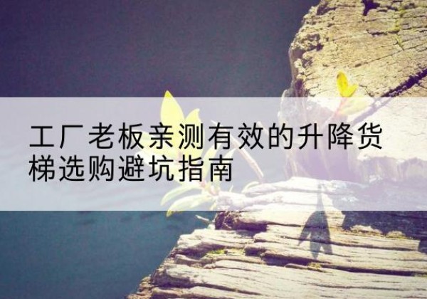山丹升降货梯怎么选-工厂老板亲测有效的升降货梯选购避坑指南